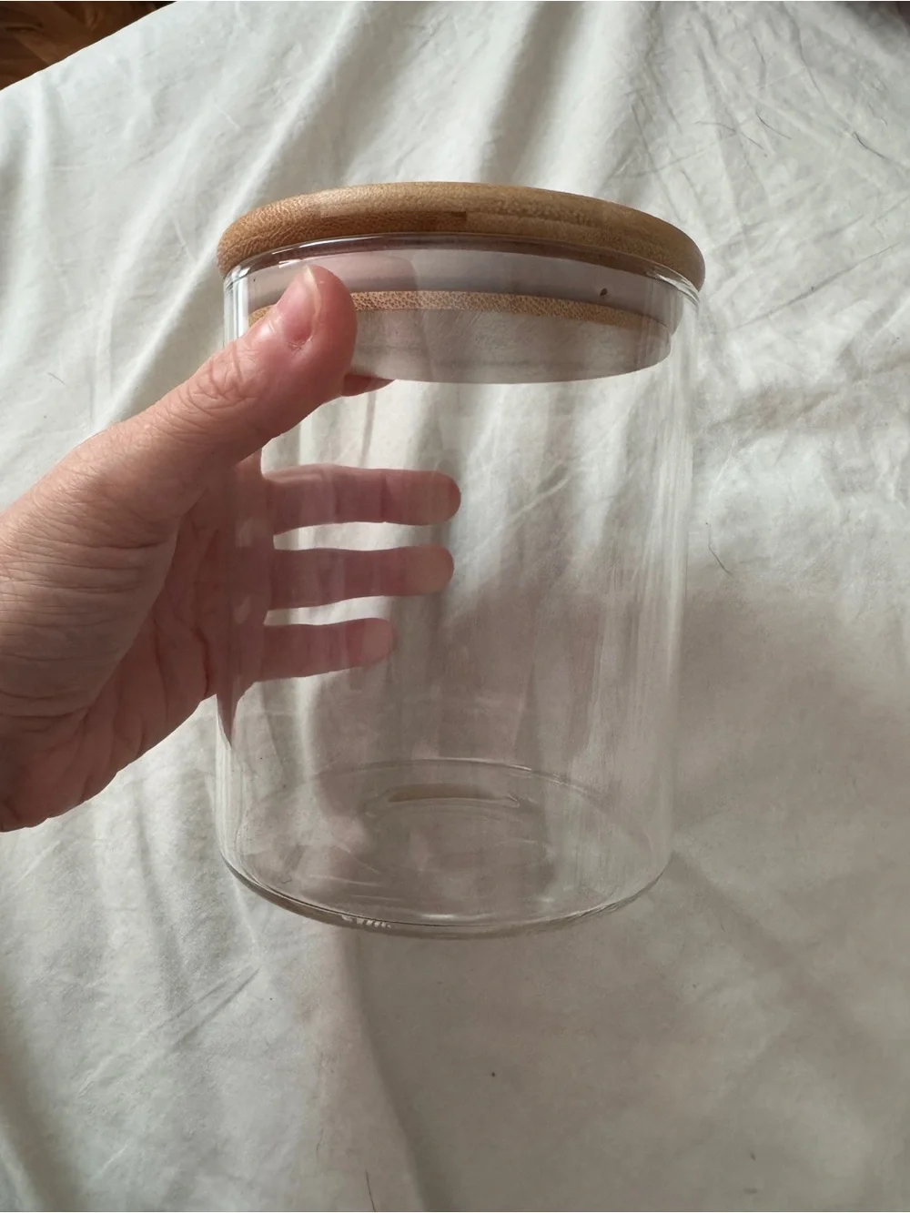 Glass Food Storage Container with Bamboo Lid 27 Ounces